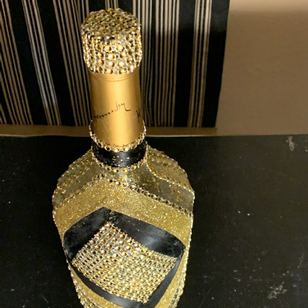 Glasses and decorative bottles